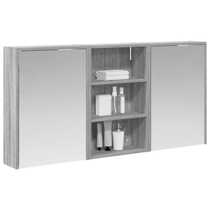 Badrumsskåpsset 3 pcs 126 x 16 x 62.5 cm Konstruerat trä