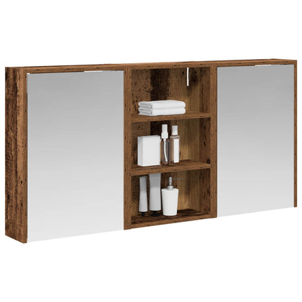 Badrumsskåpsset 3 pcs 126 x 16 x 62.5 cm Konstruerat trä