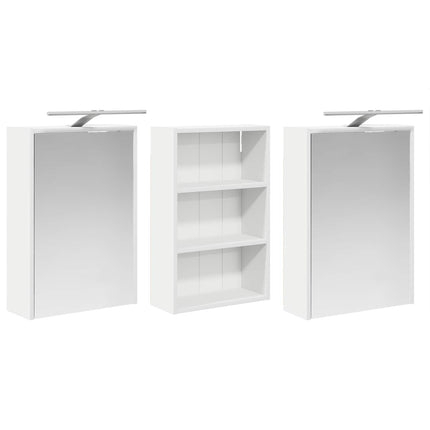 Badrumsskåpsset 3 pcs 126 x 16 x 62.5 cm Konstruerat trä