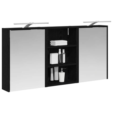 Badrumsskåpsset 3 pcs 126 x 16 x 62.5 cm Konstruerat trä