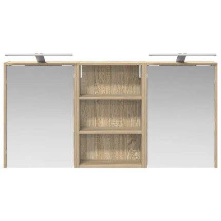 Badrumsskåpsset 3 pcs 126 x 16 x 62.5 cm Konstruerat trä