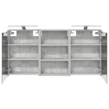 Badrumsskåpsset 3 pcs 126 x 16 x 62.5 cm Konstruerat trä