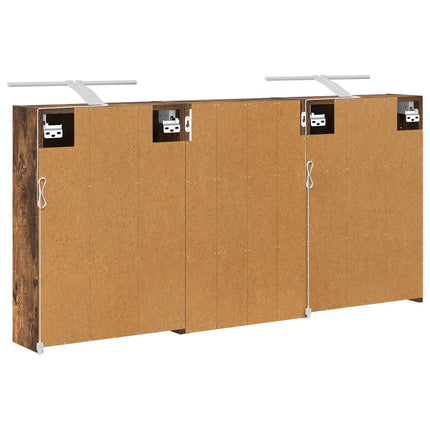 Badrumsskåpsset 3 pcs 126 x 16 x 62.5 cm Konstruerat trä
