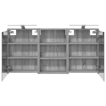 Badrumsskåpsset 3 pcs 126 x 16 x 62.5 cm Konstruerat trä