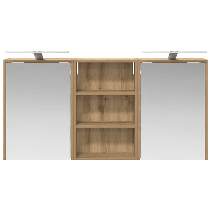 Badrumsskåpsset 3 pcs 126 x 16 x 62.5 cm Konstruerat trä