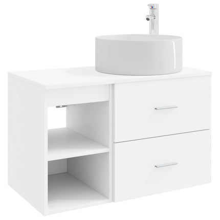 Badrumsmöbelset 2 pcs Vit Konstruerat trä