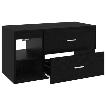 Badrumsmöbelset 2 pcs Svart ek Konstruerat trä