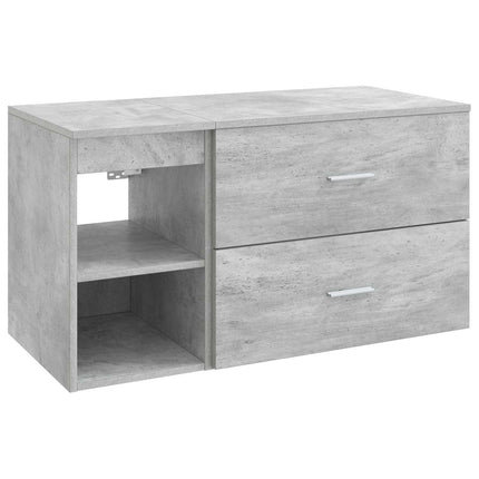 Badrumsmöbelset 2 pcs Betonggrå Konstruerat trä