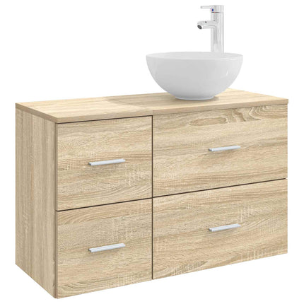Badrumsmöbelset 2 pcs Sonoma-ek Konstruerat trä