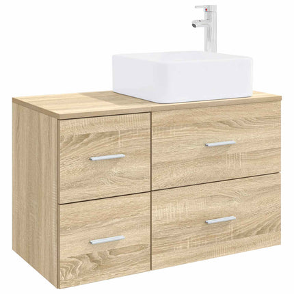 Badrumsmöbelset 2 pcs Sonoma-ek Konstruerat trä