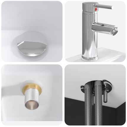 Badrumsmöbelset 2 st Svart Konstruerat trä