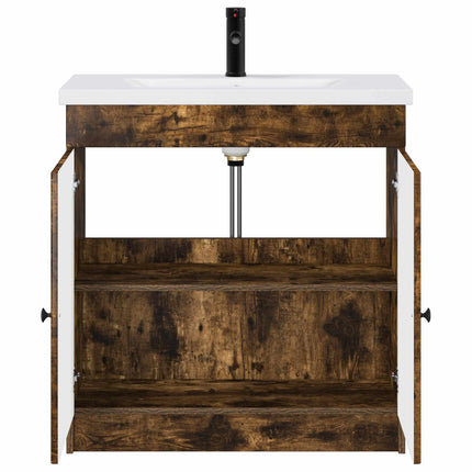 Badrumsmöbelset Rökt ek 56 x 37,5 x 81 cm Konstruerat trä