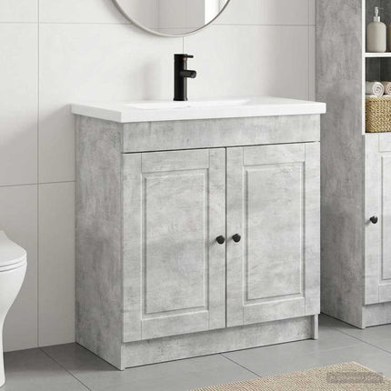Badrumsmöbelset Betonggrå 78,5 x 37,5 x 81 cm Konstruerat trä