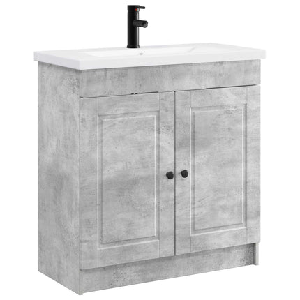 Badrumsmöbelset Betonggrå 78,5 x 37,5 x 81 cm Konstruerat trä