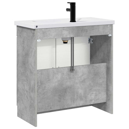 Badrumsmöbelset Betonggrå 78,5 x 37,5 x 81 cm Konstruerat trä