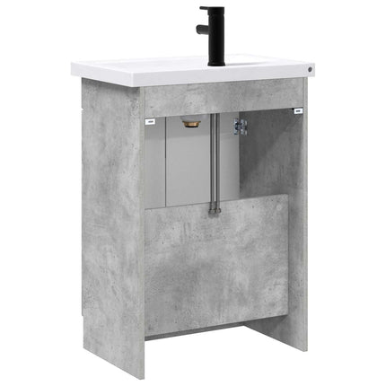 Badrumsmöbelset Betonggrå 56 x 37,5 x 81 cm Konstruerat trä