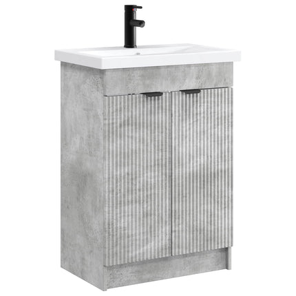 Badrumsmöbelset Betonggrå 78,5 x 37,5 x 81 cm Konstruerat trä