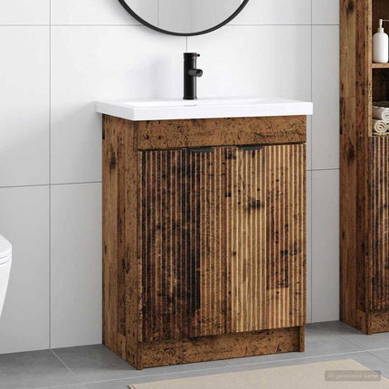Badrumsmöbelset Gammalt trä 78,5 x 37,5 x 81 cm Konstruerat trä