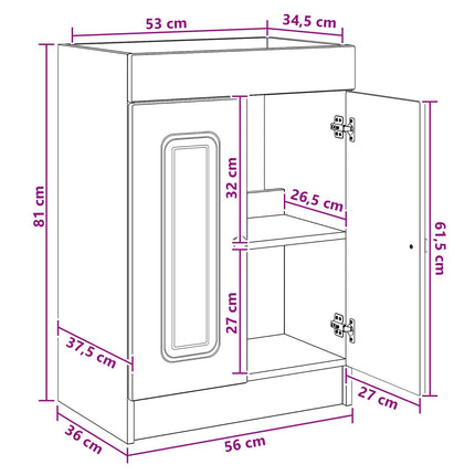 Badrumsmöbelset Vit 56 x 37,5 x 81 cm Konstruerat trä