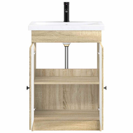 Badrumsmöbelset Sonoma-ek 78,5 x 37,5 x 81 cm Konstruerat trä