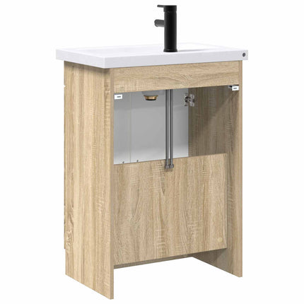 Badrumsmöbelset Sonoma-ek 78,5 x 37,5 x 81 cm Konstruerat trä