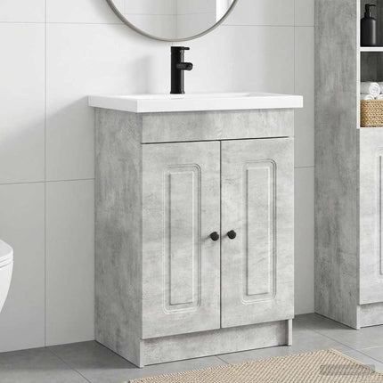 Badrumsmöbelset Betonggrå 78,5 x 37,5 x 81 cm Konstruerat trä