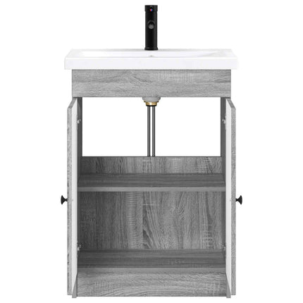 Badrumsmöbelset Grå Sonoma 78,5 x 37,5 x 81 cm Konstruerat trä