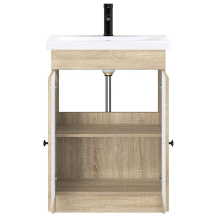Badrumsmöbelset Sonoma-ek 56 x 37,5 x 81 cm Konstruerat trä