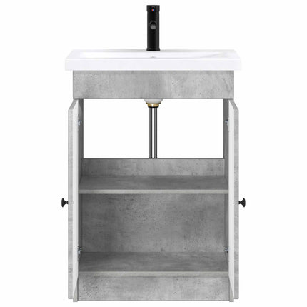 Badrumsmöbelset Betonggrå 78,5 x 37,5 x 81 cm Konstruerat trä