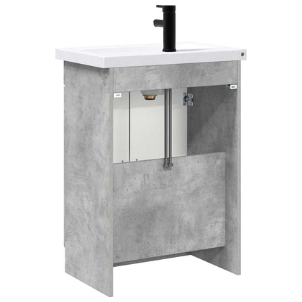 Badrumsmöbelset Betonggrå 78,5 x 37,5 x 81 cm Konstruerat trä