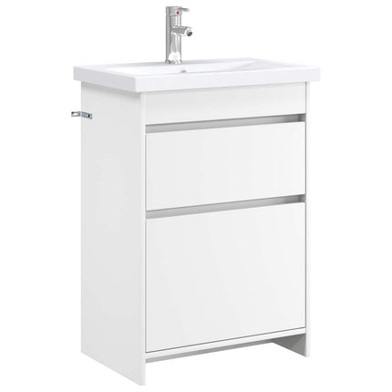 Badrumsmöbelset Vit 61 x 40 x 84,5 cm Konstruerat trä