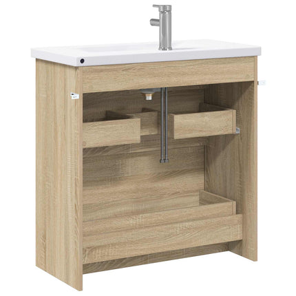 Badrumsmöbelset Sonoma-ek 81 x 40 x 84,5 cm Konstruerat trä
