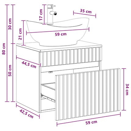 Badrumsmöbelset Vit högglans Konstruerat trä