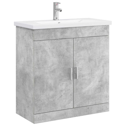Badrumsmöbelset Betonggrå 81 x 40 x 84,5 cm Konstruerat trä