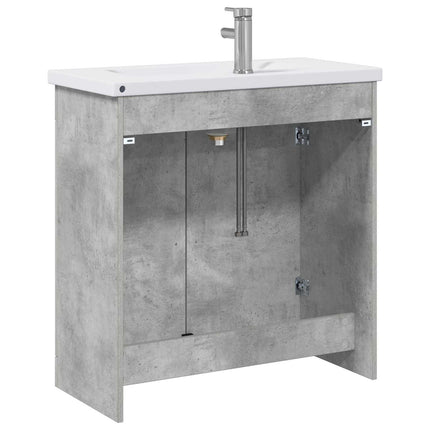 Badrumsmöbelset Betonggrå 81 x 40 x 84,5 cm Konstruerat trä