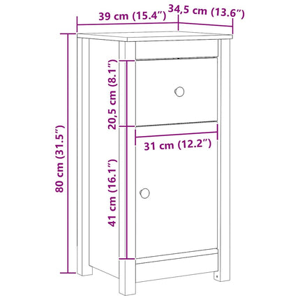 Sideboard 2 pcs Vaxbrun 39 x 34,5 x 80 cm Massiv furu