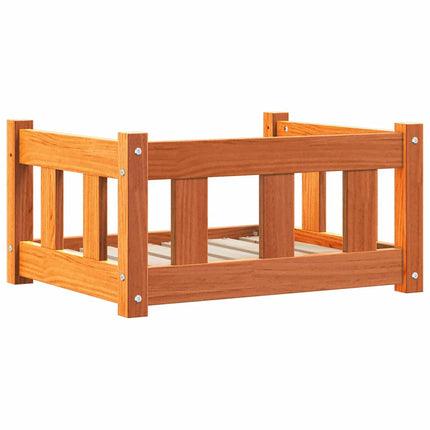 Hundsäng med lagring Vaxbrun 55 x 45 x 28 cm Massiv furu