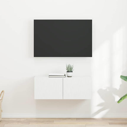 TV Vägghylla 2 pcs Vit 39 x 31 x 29,5 cm Konstruerat trä