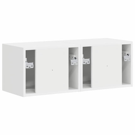 TV Vägghylla 2 pcs Vit 39 x 31 x 29,5 cm Konstruerat trä