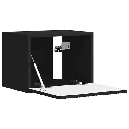 TV Vägghylla 2 pcs Svart 39 x 31 x 29,5 cm Konstruerat trä