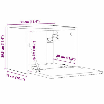 TV Vägghylla 39 x 31 x 29,5 cm Sonoma Konstruerat trä
