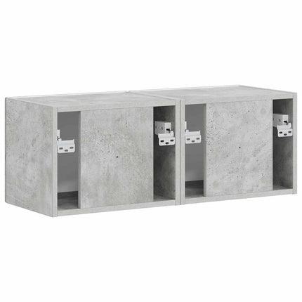 TV Vägghylla 2 pcs Betong 39 x 31 x 29,5 cm Konstruerat trä