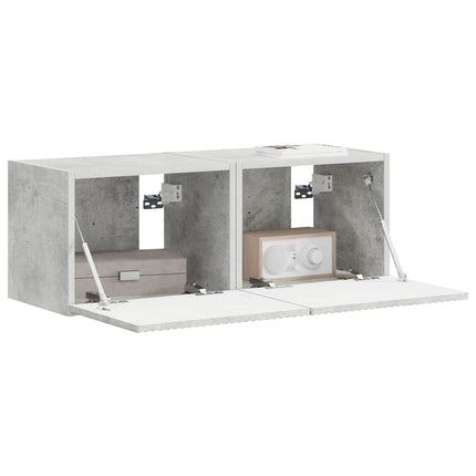 TV Vägghylla 2 pcs Betong 39 x 31 x 29,5 cm Konstruerat trä