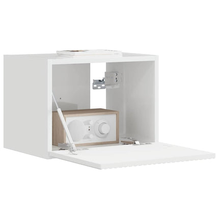TV Vägghylla Glansig Vit 39 x 31 x 29,5 cm Konstruerat trä