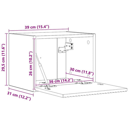 TV Vägghylla 39 x 31 x 29,5 cm Glansig Vit Konstruerat trä