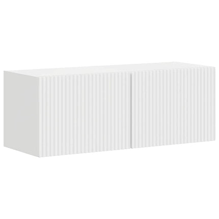 TV Vägghylla Väggmonterad 2 pcs Glansig Vit 39 x 31 x 29,5 cm