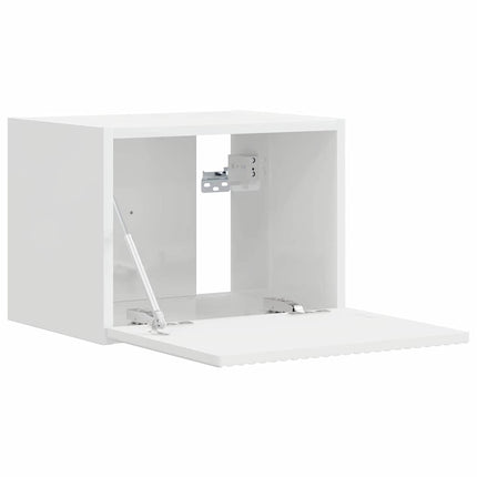 TV Vägghylla Väggmonterad 2 pcs Glansig Vit 39 x 31 x 29,5 cm