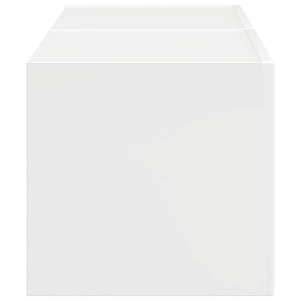 TV Vägghylla Väggmonterad 2 pcs Glansig Vit 39 x 31 x 29,5 cm