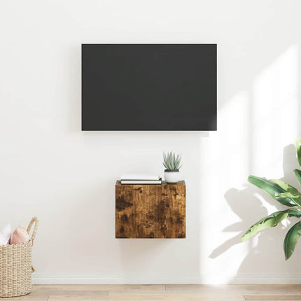 TV Vägghylla Rökt ek 39 x 31 x 29,5 cm Konstruerat trä