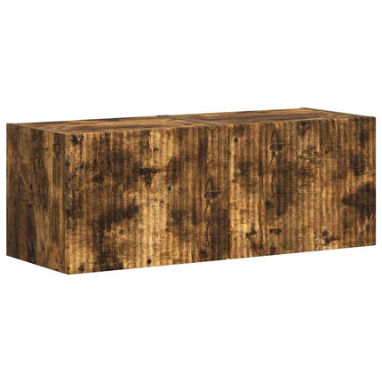TV Vägghylla 2 pcs Rökt ek 39 x 31 x 29,5 cm Konstruerat trä